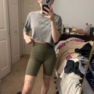Boohoo olive green ' biker shorts size small.